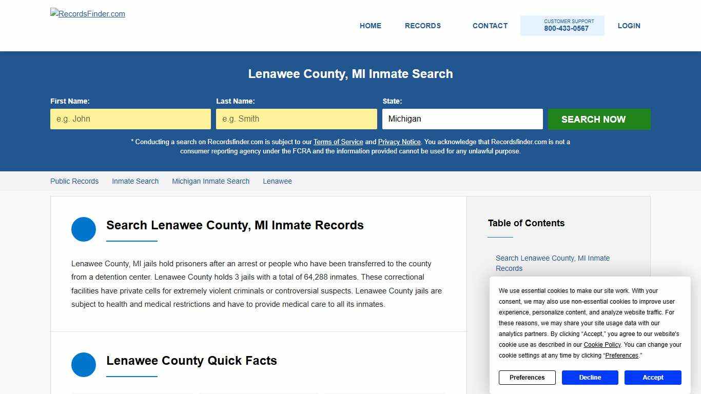 Lenawee County, MI Jail Records & Inmate Search